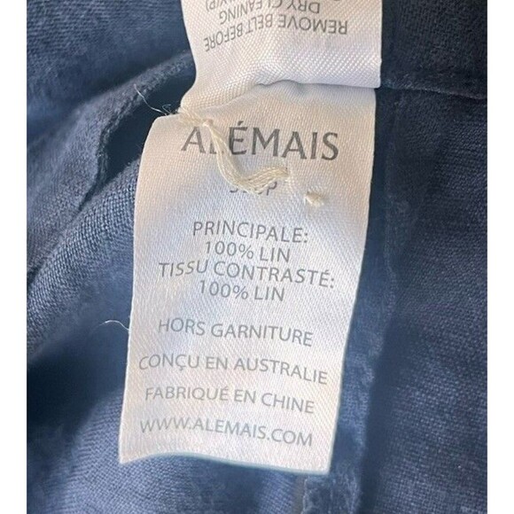 Alemais Sea Queen Scalloped Linen Playsuit Navy Nautical Halter AU 4 US 0 - Picture 14 of 14